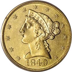1849-C $5 AU58 PCGS