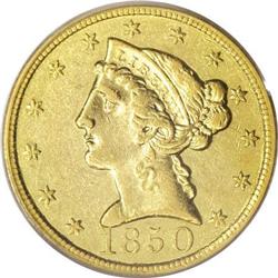 1850-C $5 VF30 PCGS