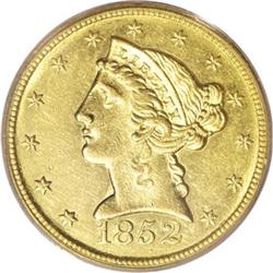 1852-C $5 AU58 PCGS
