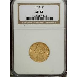 1857 $5 MS61 NGC