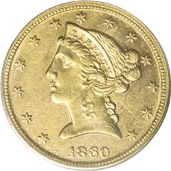 1860-C $5 AU58 PCGS