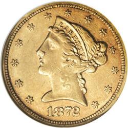 1872-S $5 AU53 NGC