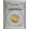 Image 1 : 1907-D $5 MS64 PCGS