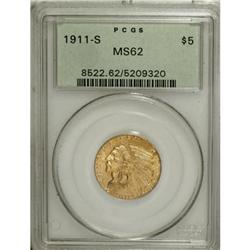 1911-S $5 MS62 PCGS