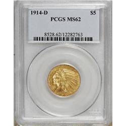 1914-D $5 MS62 PCGS