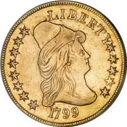 1799 $10 Small Stars Obverse VF35 Details ANACS