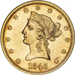 1843 $10 AU55 NGC