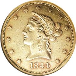 1844-O $10 AU55 NGC