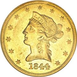 1844-O $10 AU58 NGC