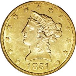 1851-O $10 AU58 PCGS