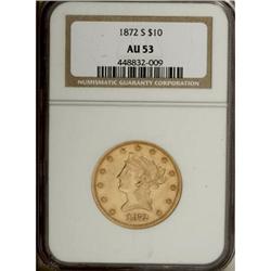 1872-S $10 AU53 NGC