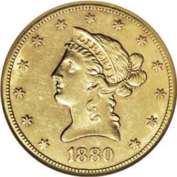 1880-CC $10 AU55 NGC