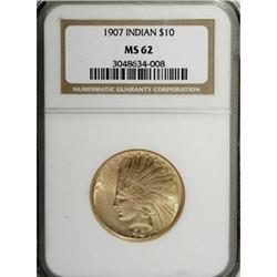1907 $10 No Periods MS62 NGC