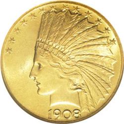 1908 $10 Motto MS64 NGC