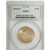 Image 1 : 1910-D $10 MS64 PCGS