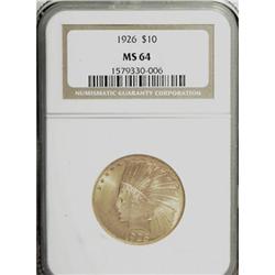 1926 $10 MS64 NGC