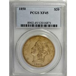1850 $20 XF45 PCGS