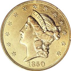 1850 $20 AU58 ICG