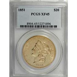 1851 $20 XF45 PCGS