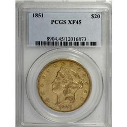 1851 $20 XF45 PCGS