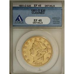 1851-O $20 XF45 Details ANACS