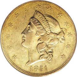 1851-O $20 AU50 PCGS