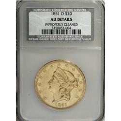 1851-O $20--Improperly Cleaned--NCS. AU Details