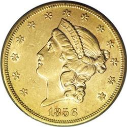 1856-S $20 AU55 PCGS