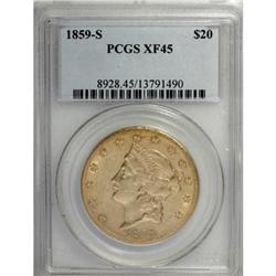 1859-S $20 XF45 PCGS