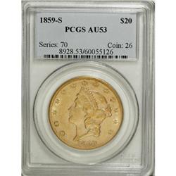 1859-S $20 AU53 PCGS