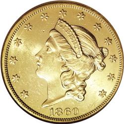 1860 $20 MS60 NGC