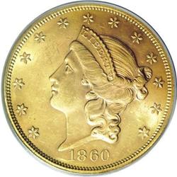 1860 $20 MS61 PCGS