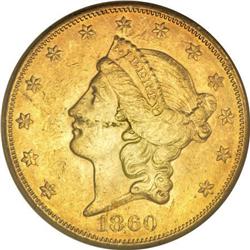 1860-S $20 AU58 NGC