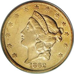 1862-S $20 AU53 PCGS