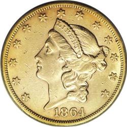 1864-S $20 AU53 PCGS