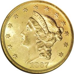 1867 $20 MS62 NGC