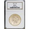 Image 3 : 1867 $20 MS62 NGC