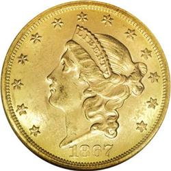 1867 $20 MS62 NGC
