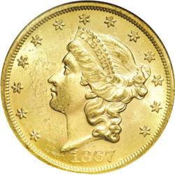 1867 $20 MS62 NGC