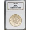 Image 3 : 1867 $20 MS62 NGC