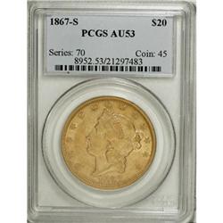 1867-S $20 AU53 PCGS