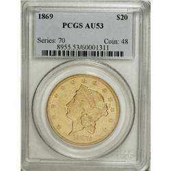 1869 $20 AU53 PCGS