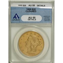 1869 $20 AU55 ANACS