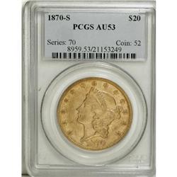 1870-S $20 AU53 PCGS