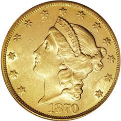 1870-S $20 AU58 PCGS