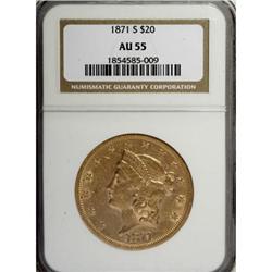 1871-S $20 AU55 NGC