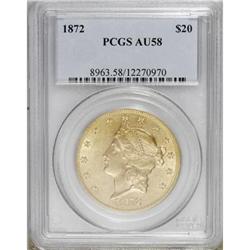 1872 $20 AU58 PCGS