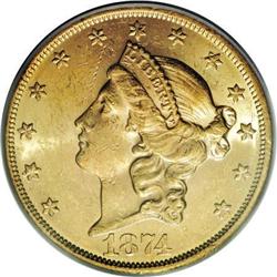 1874 $20 MS61 PCGS