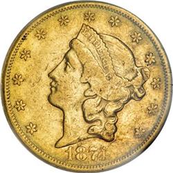 1874-CC $20 XF45 PCGS