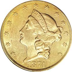 1874-CC $20 AU58 PCGS